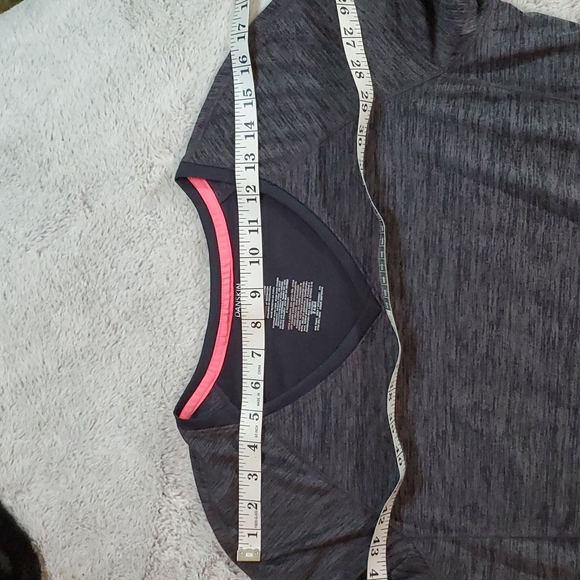 DANSKIN NOW Womens Greystone Heather V-Neck SSleeve Semi-Fitted T-Shirt-EC-Sz L - Picture 12 of 16